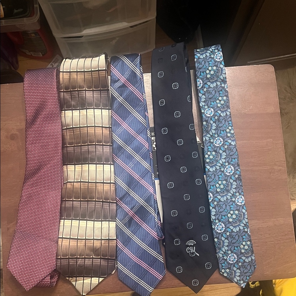 EUC 5 Men's Assorted Ties Set - Classic Patterns